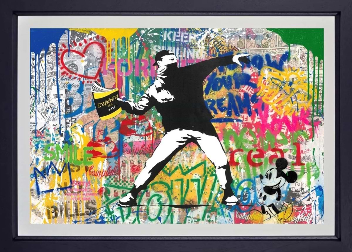 Banksy Thrower (Framed)