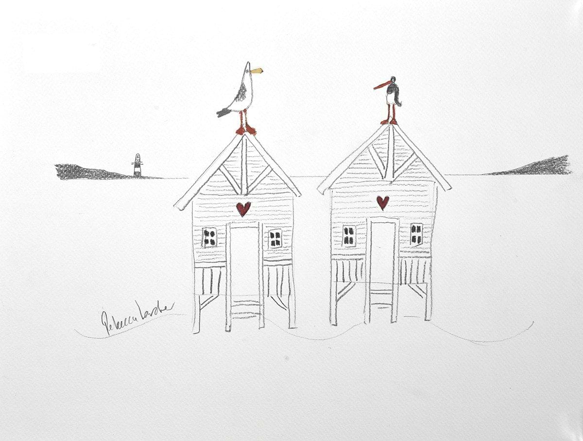 Seagull on a Beach Hut (sketch)