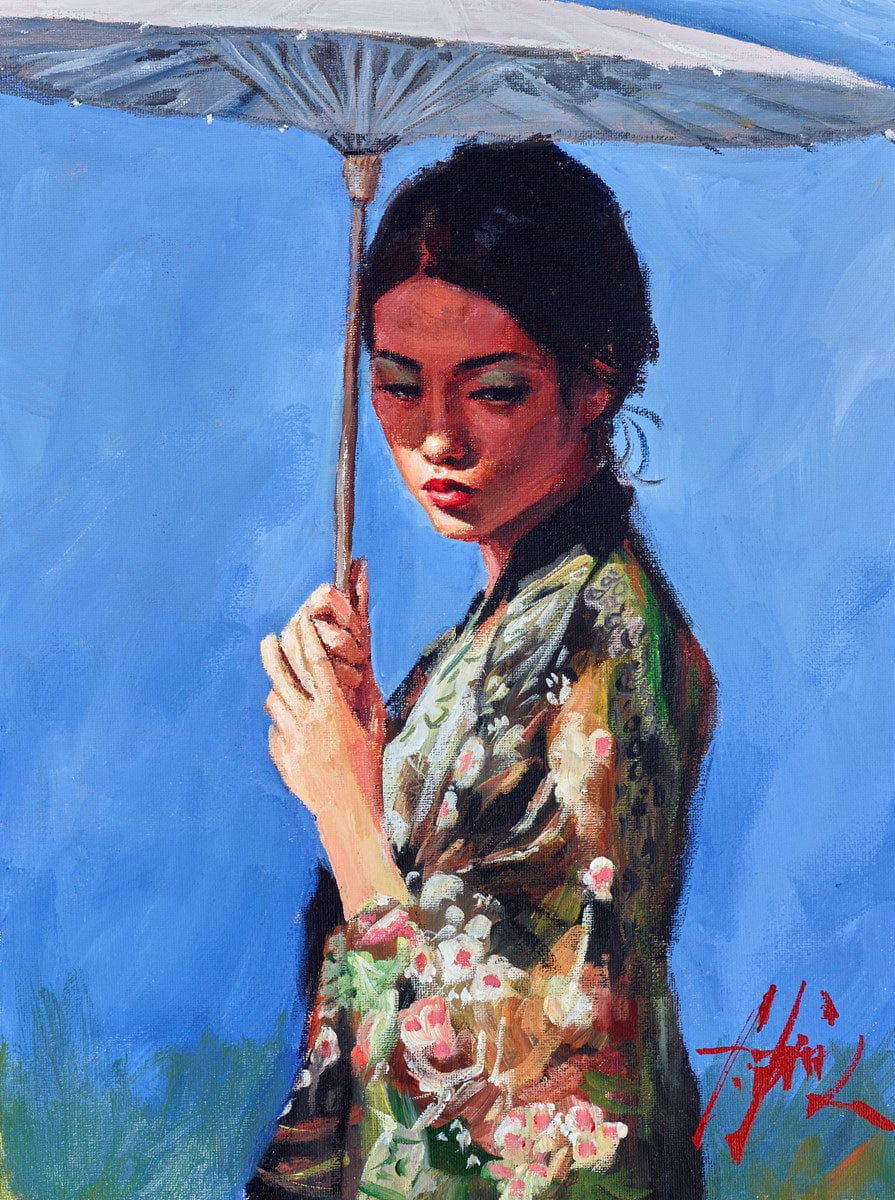 Geisha with Blue Sky