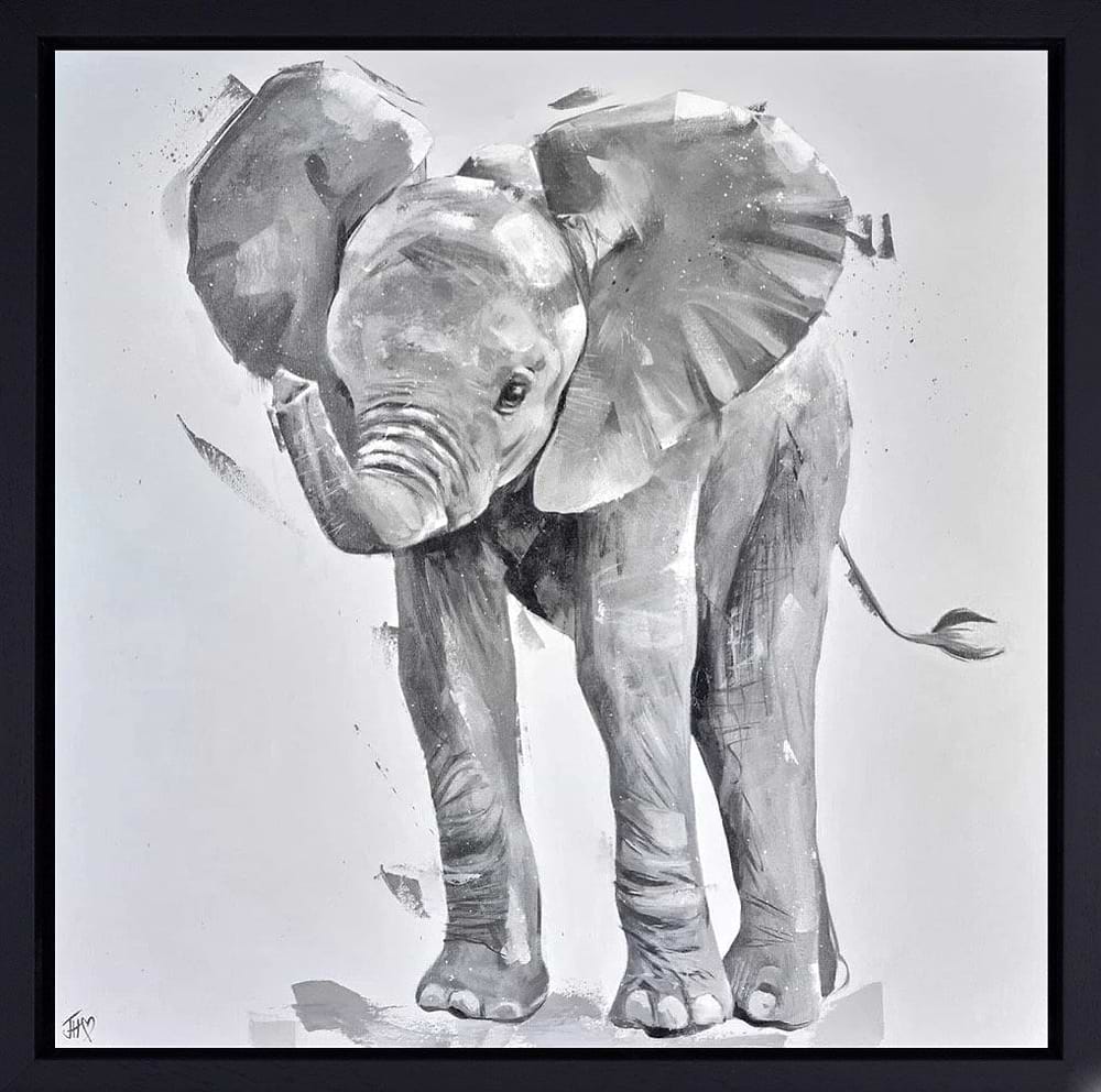 Elephant Calf Sparkle (Framed)