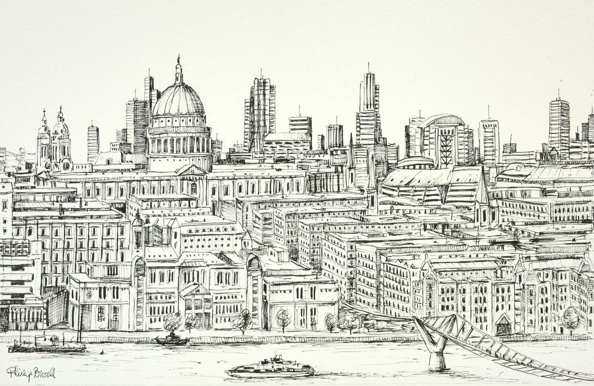 St Pauls from Tate Modern (sketch)
