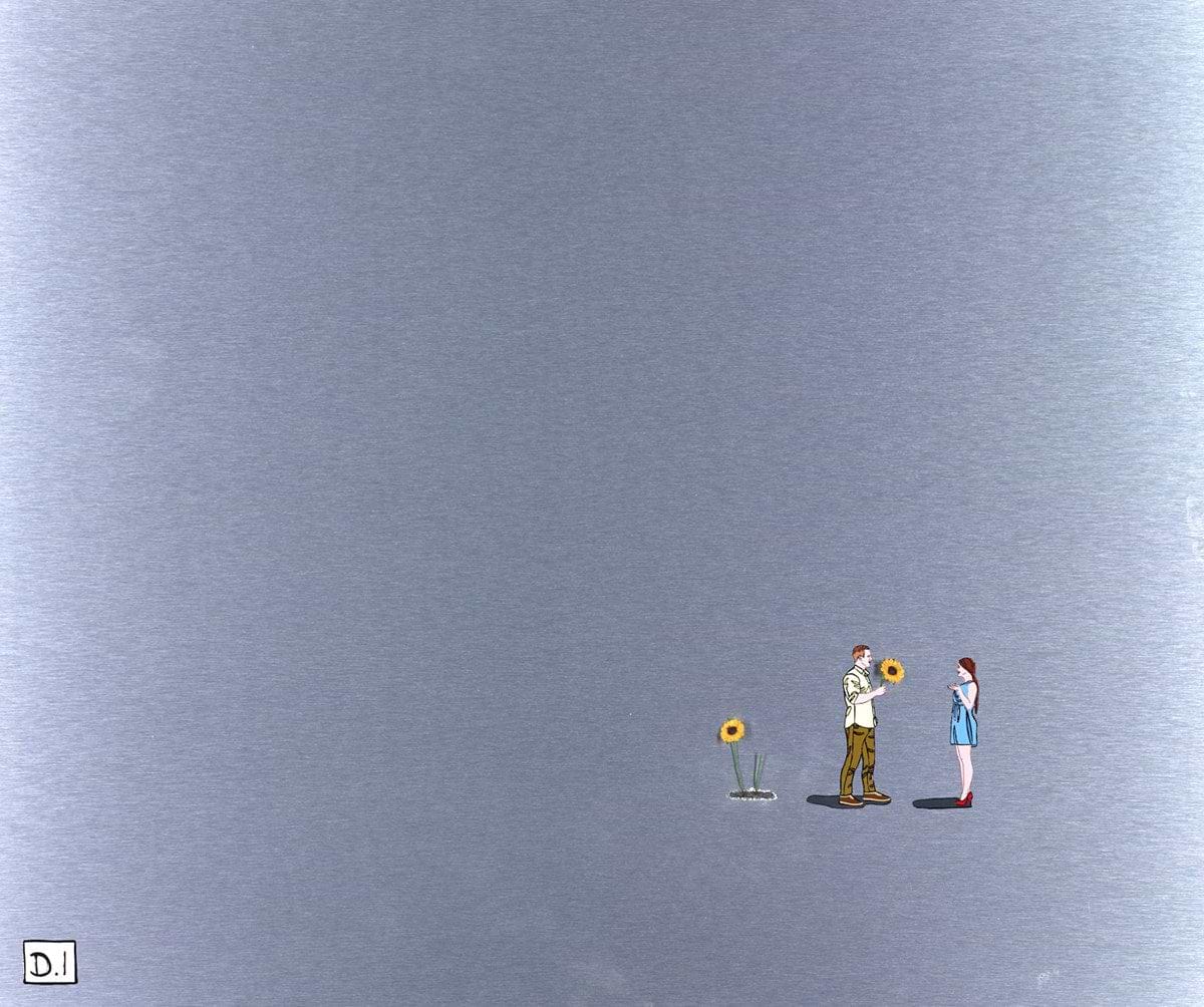 Man With Sunflowers (Blue Dress)