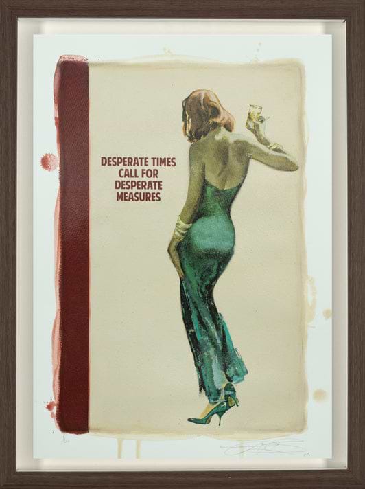 Desperate Times (Hand Coloured) Small (Framed)