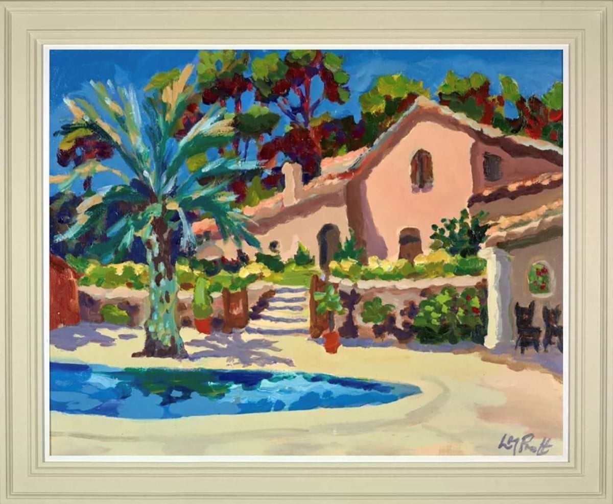 Villa and Palm (Framed)