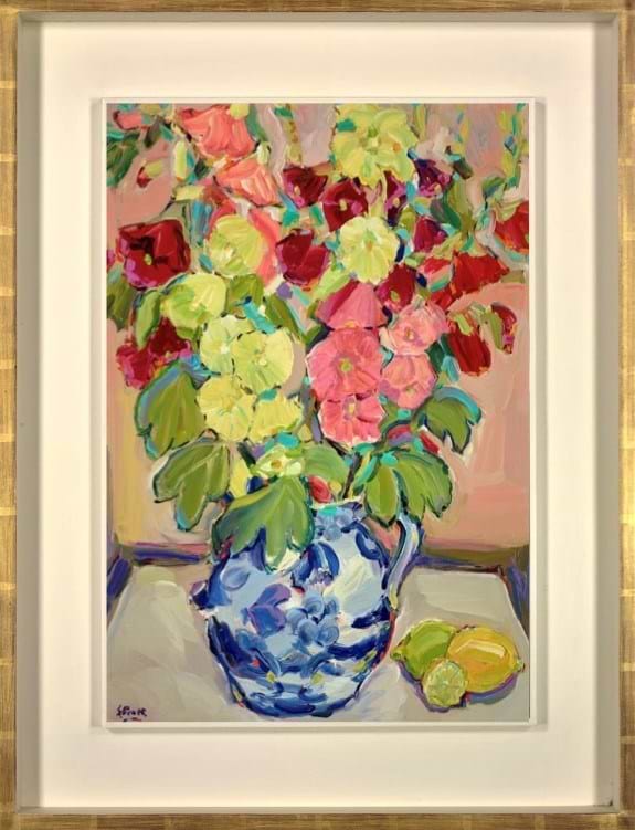 Foxhill Hollyhocks (Framed)