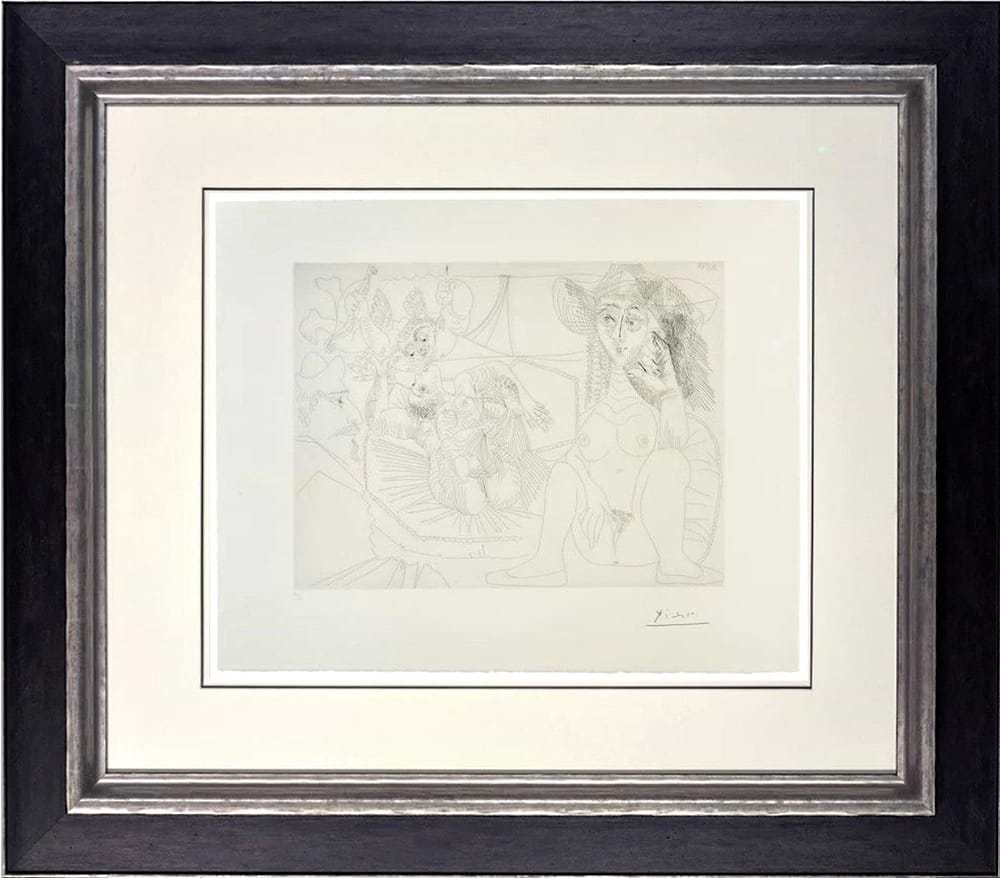 Jeune Femme au Chapeau péchant par pensée, from 347 Series 24/50 (Framed)