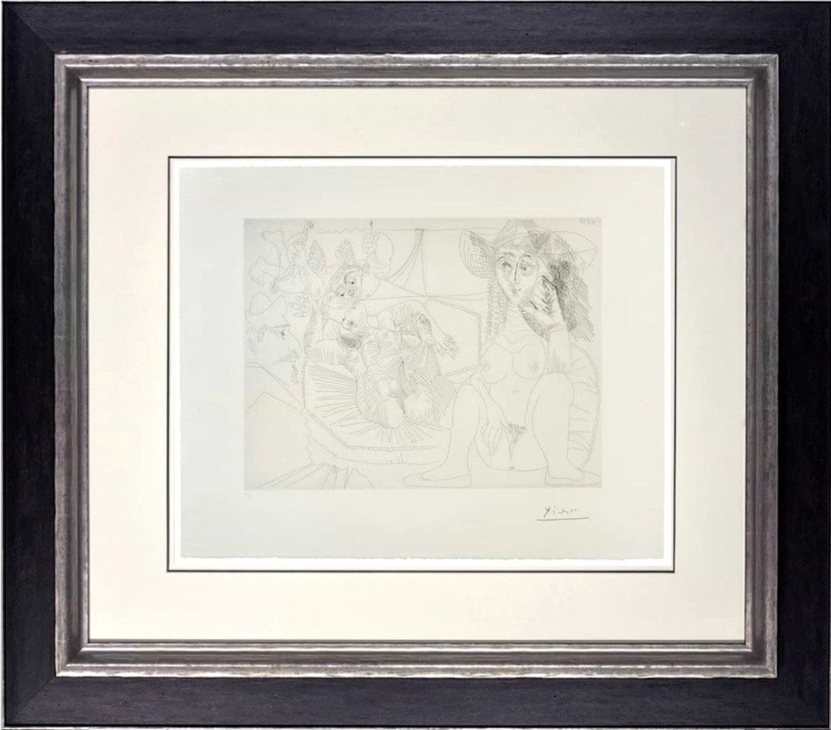 Jeune Femme au Chapeau péchant par pensée, from 347 Series 24/50 (Framed)