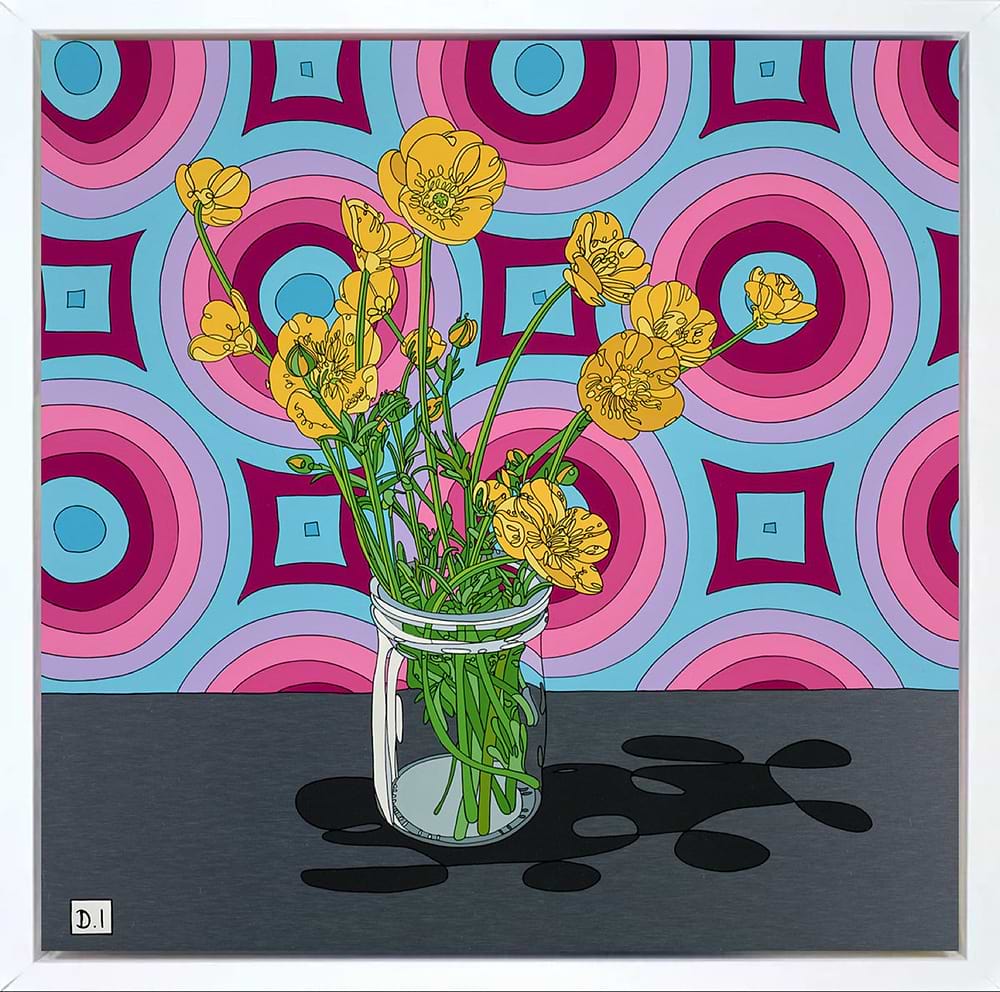 Flowers and Wallpaper (Framed)