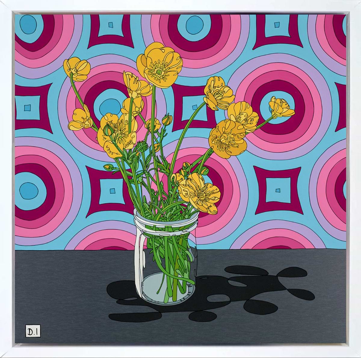 Flowers and Wallpaper (Framed)