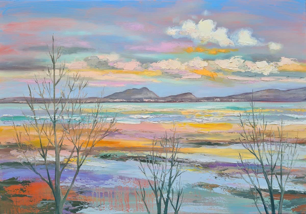 Distant Edinburgh from near Kinghorn, Fife