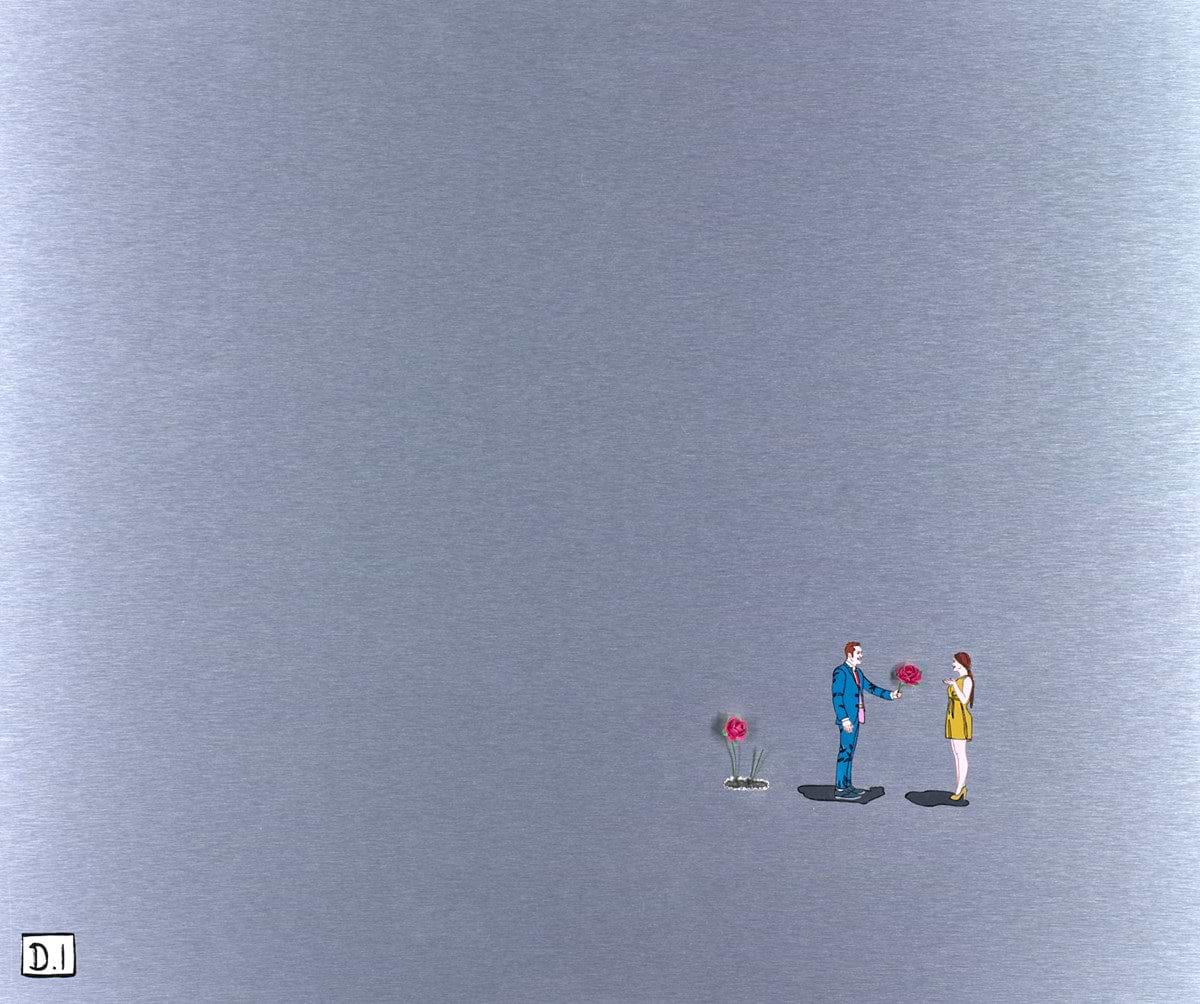 Man With Pink Rose (Mustard Dress)