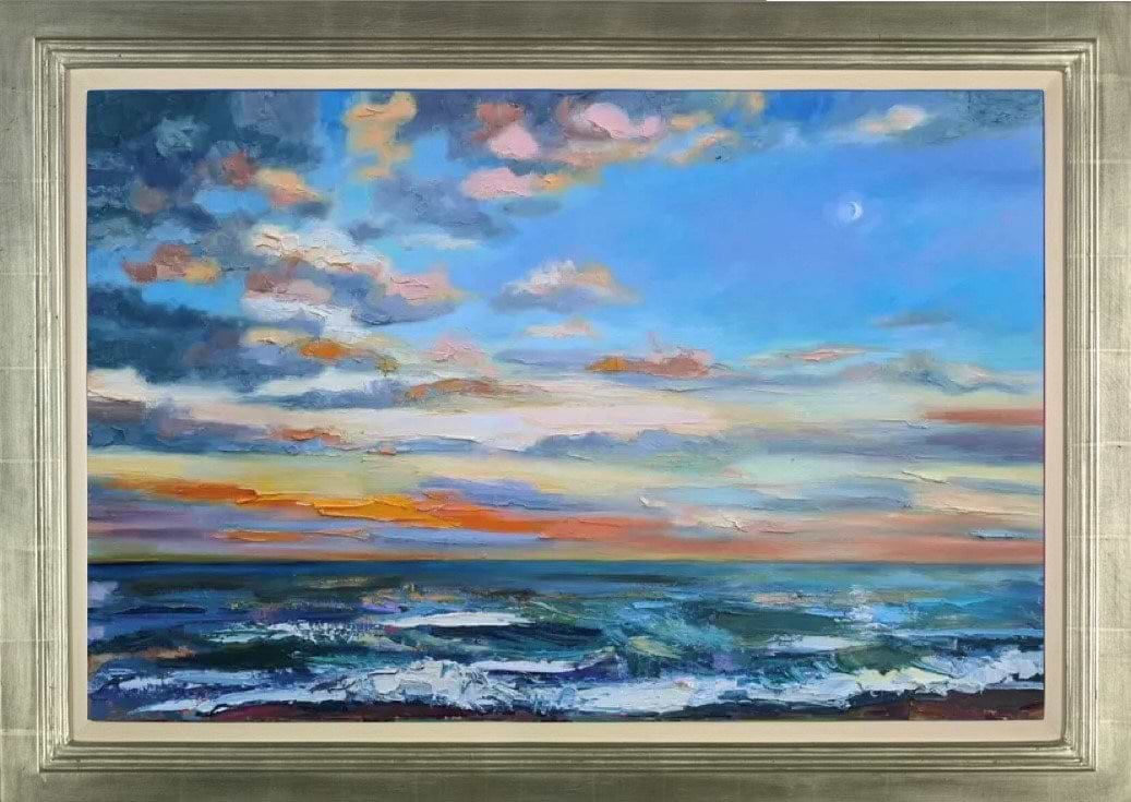 Moon Over the Sea (Framed)