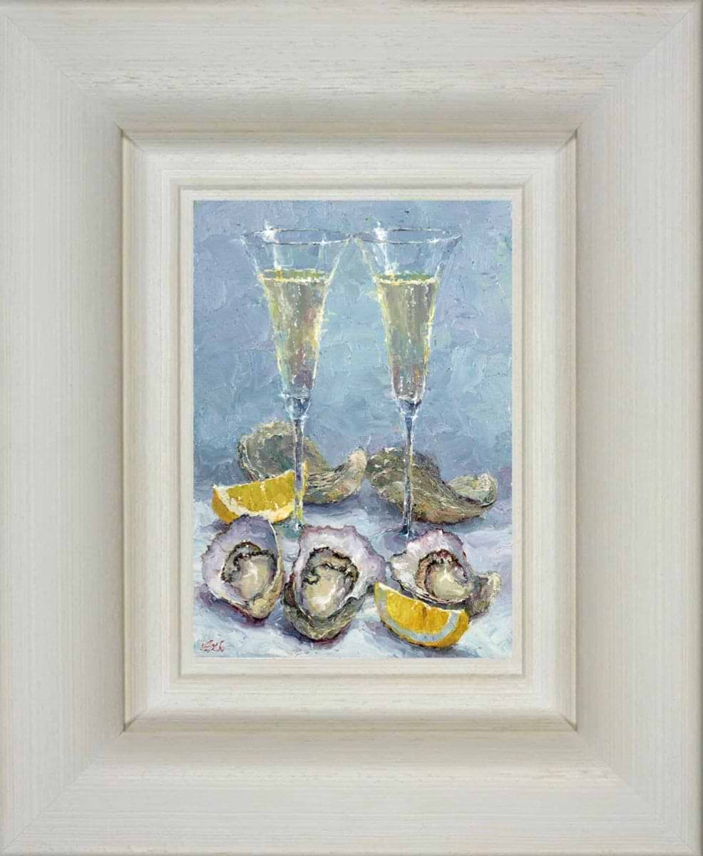 Champagne and Oysters II (Framed)