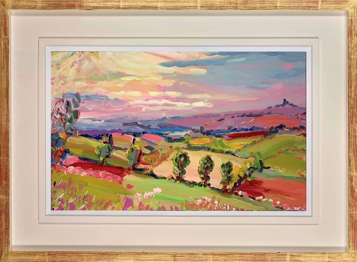 View from the Top of Oatley Hill to Hook Norton (Framed)