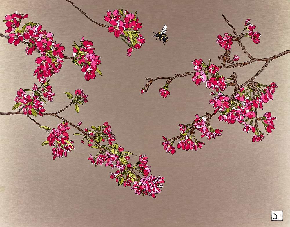 Cherry Blossom and Bumble Bee