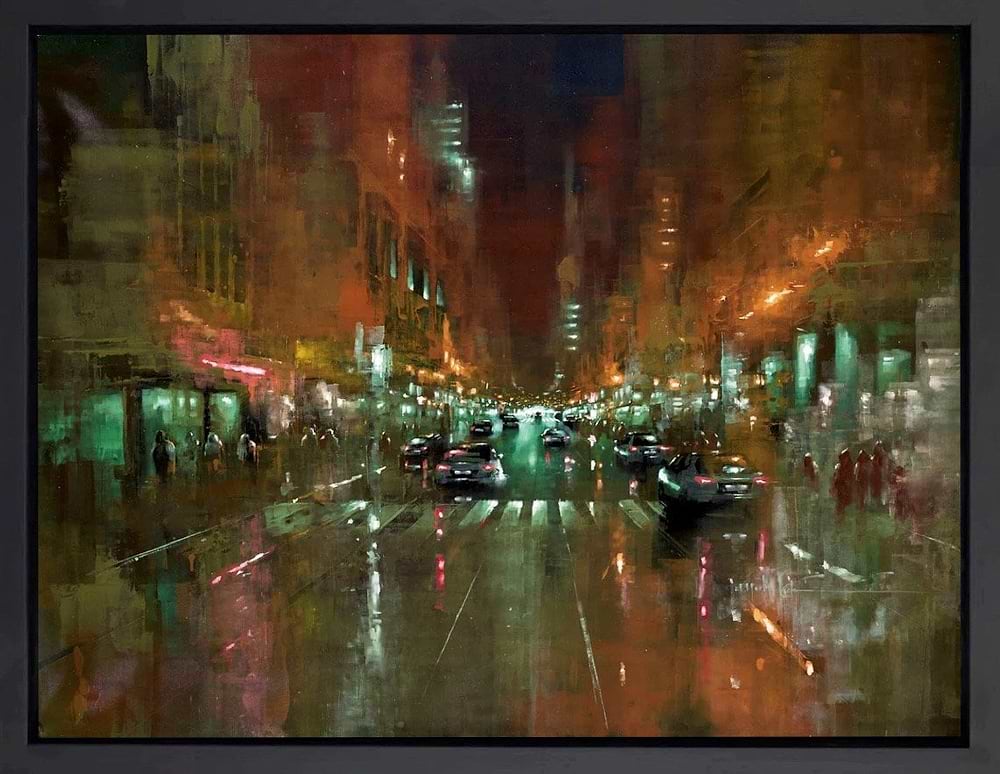 New York Midnight In The City V (Framed)