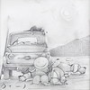 Fiat 500 on Beach