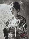 Michiko with Red Umbrella