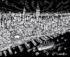 Queen Mary - Hudson River Night Scene