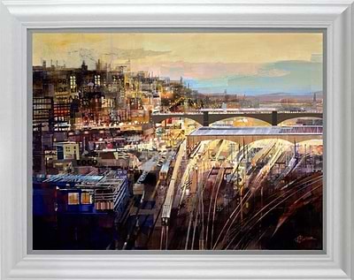 Old Town at Sundown (Framed)