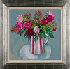Striped Vase with Roses
