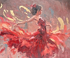Flamenco with Dress Held