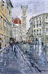 Giotto's in the Rain , Florence , Italy