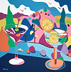 Cocktails and Mountain Views
