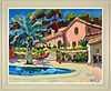 Villa and Palm (Framed)