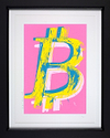 Bitcoin (Pink) (Framed)