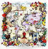 Navigators Floating Map - Zebra Discoveries of the world (Framed)