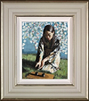 Geisha With White Flowers I (Framed)