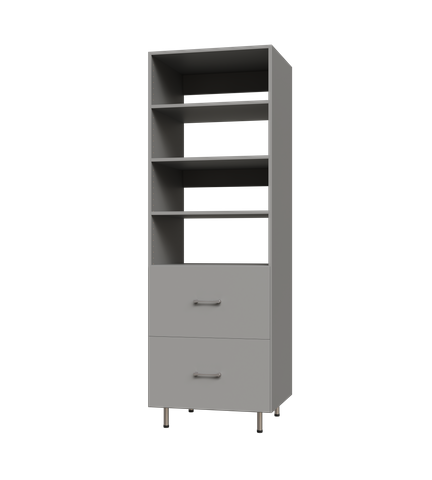 2 Drawer Garage Tall Shelf Tower