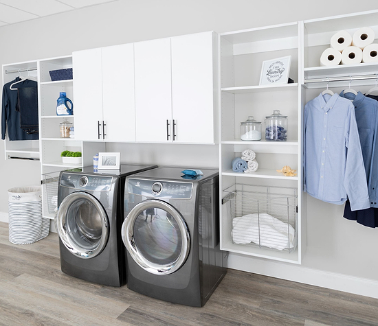 white, fresh laundry room system