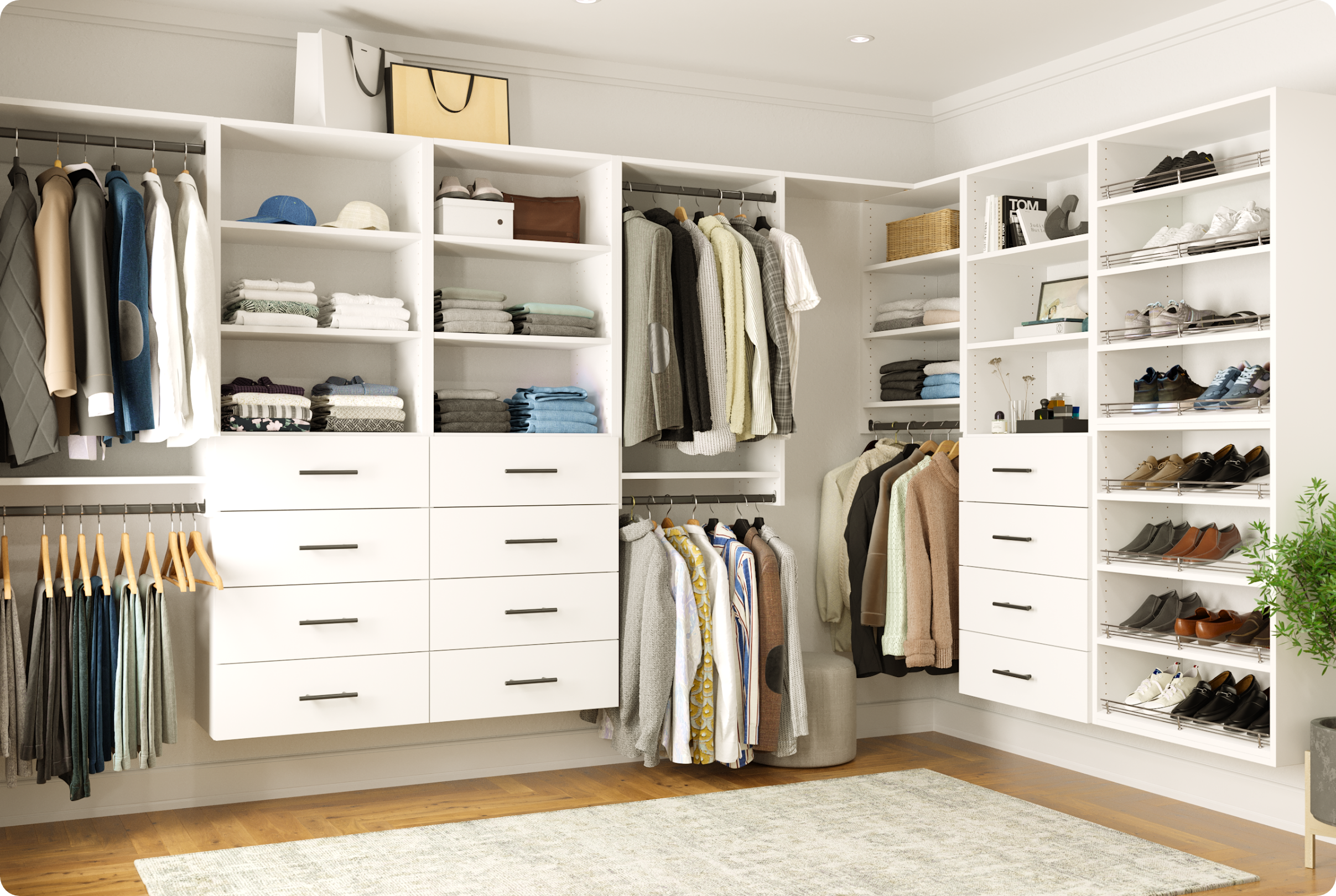 White Vista walk-in closet, opens Vista product page