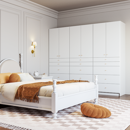 white freestanding wardrobe modern bedroom
