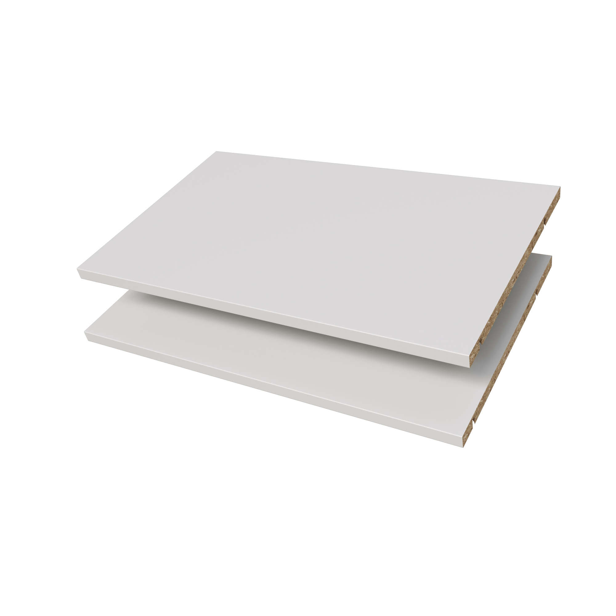 White shelves