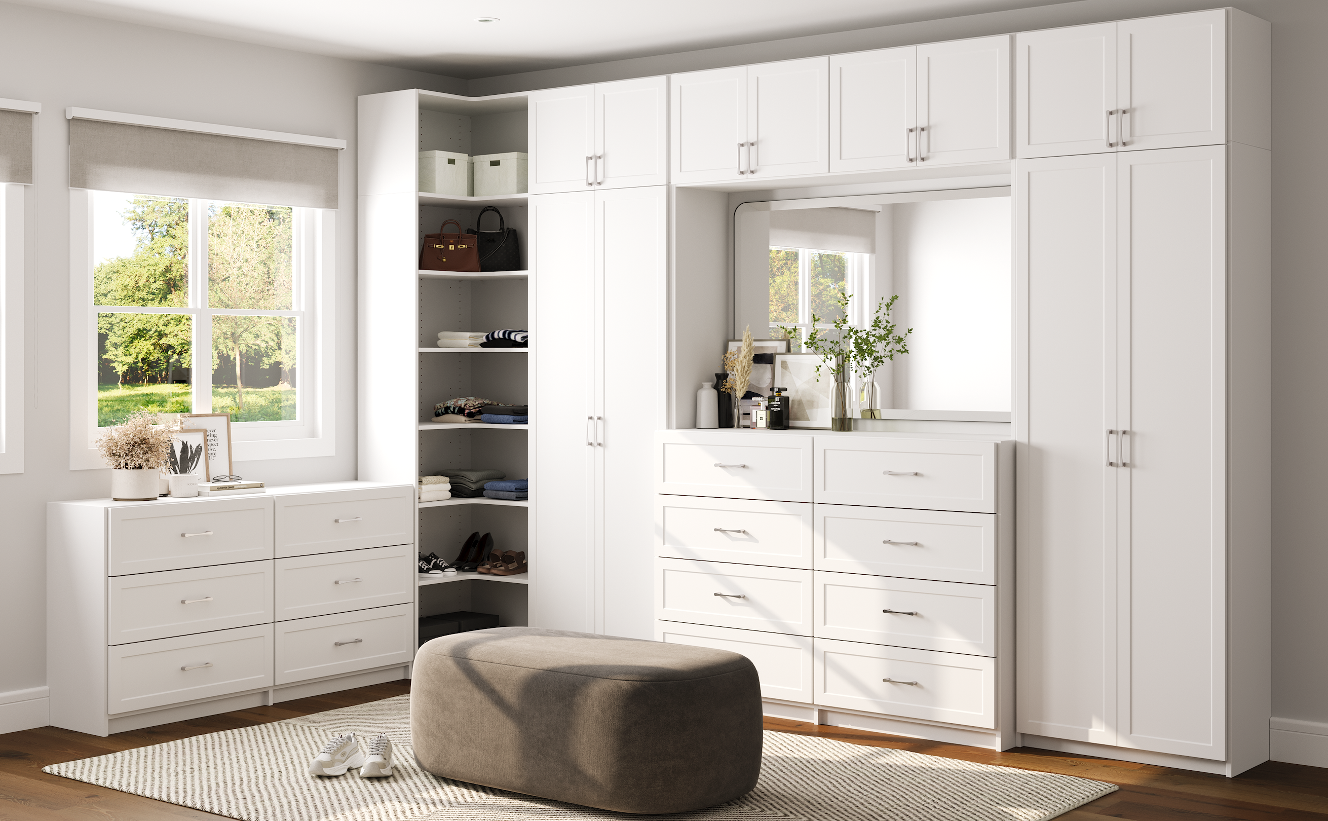 Decorative large white closet