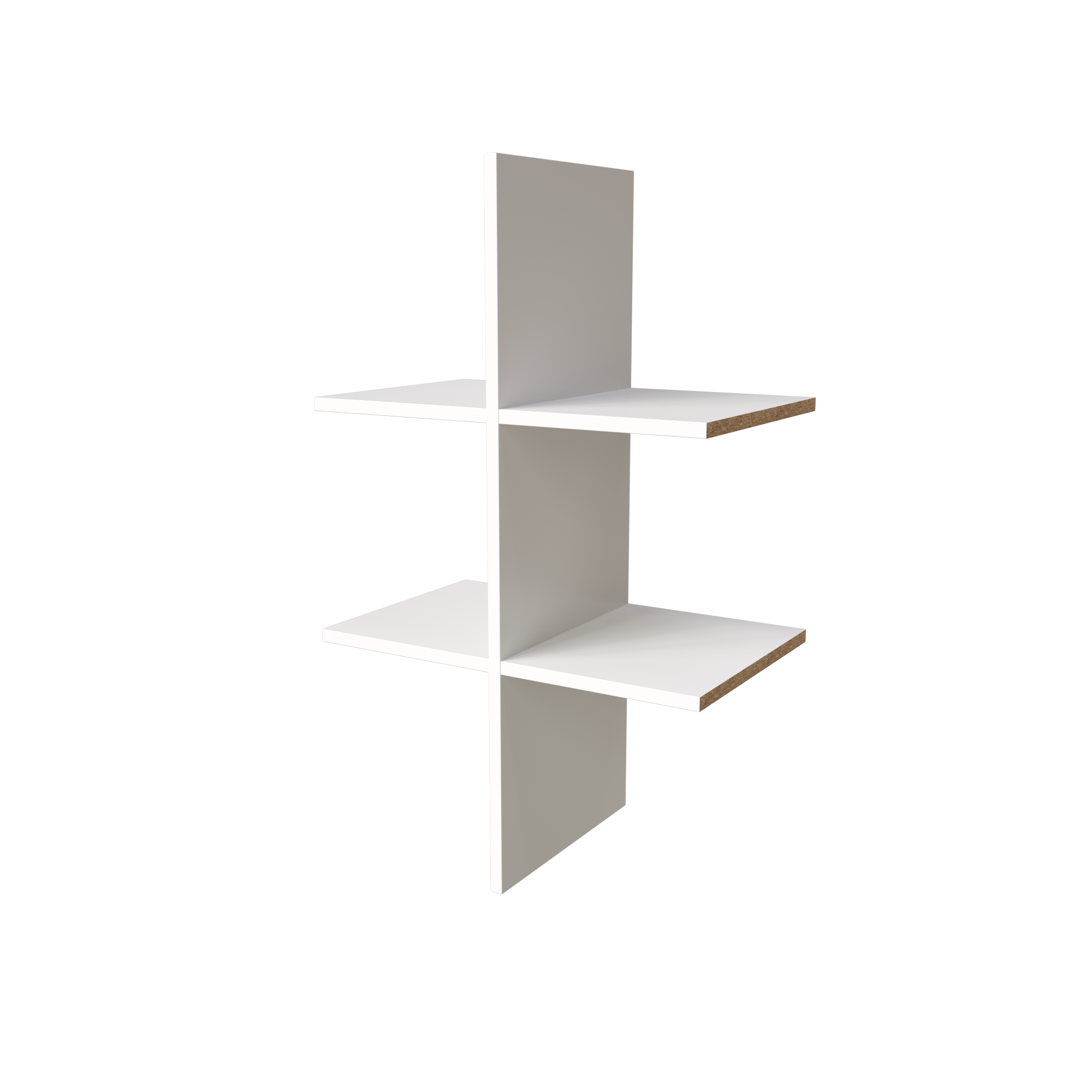 White closet cubby insert with adjustable shelving for organizing a small closet.