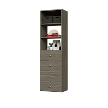 19.5 inch grey slab drawer tower built for bedroom closet storage