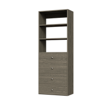 25.5 inch grey slab drawer tower for master bedroom closet storage