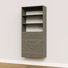 31.5 inch grey slab drawer tower made for custom closet systems