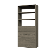 Grey slab drawer tower, 31.5 inches wide, great for custom closet systems