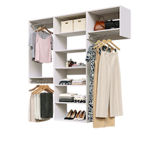 White 70.5-inch Vista Total Closet Kit with a shelf tower, double hanging, and tall hanging