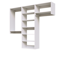 White 79.5-inch Vista Total Closet Kit, empty, with a shelf tower, double hanging, and tall hanging