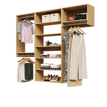 Natural oak 82.5-inch woodgrain Vista Total Closet Kit with a shelf tower, double hanging, and tall hanging