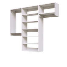 White 82.5-inch Vista Total Closet Kit, empty, with a shelf tower, double hanging, and tall hanging
