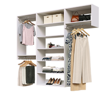 White 82.5-inch Vista Total Closet Kit with a shelf tower, double hanging, and tall hanging