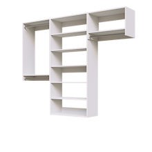 White 85.5-inch Vista Total Closet Kit, empty, with a shelf tower, double hanging, and tall hanging
