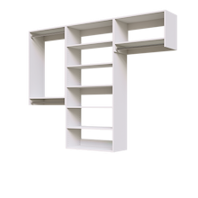 White 88.5-inch Vista Total Closet Kit, empty, with a shelf tower, double hanging, and tall hanging